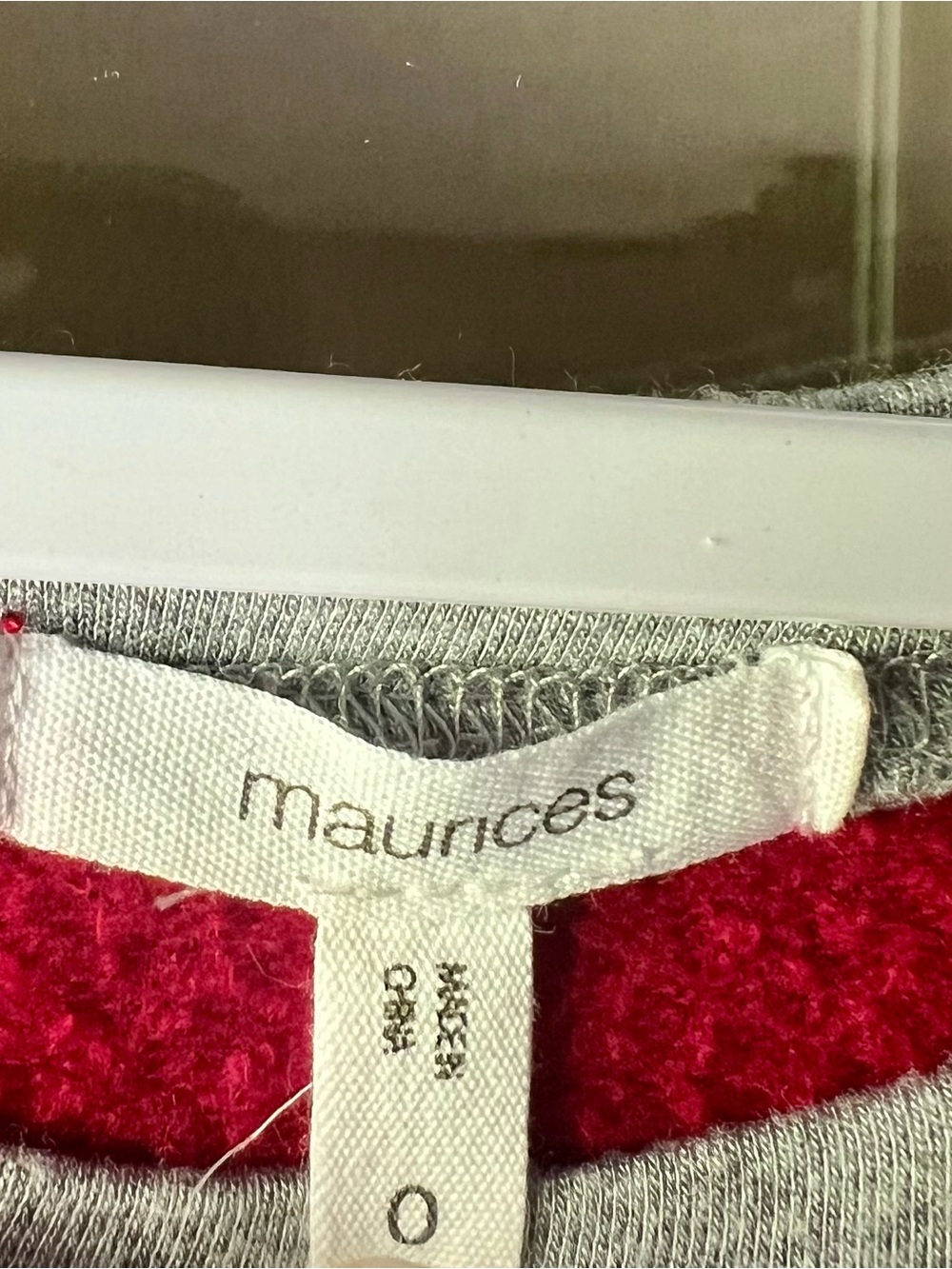 Maurices Red & Gray Raglan 'Get Your Jingle On' Long Sleeve Christmas Shirt XXL - Picture 4 of 4